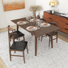 Alpine Large Walnut Dining Set - 4 Winston Black Leather Chairs | MidinMod | TX | Best Furniture stores in Houston