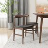Alpine Large Walnut Dining Set - 4 Winston Black Leather Chairs | MidinMod | TX | Best Furniture stores in Houston