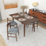 Alpine Large Walnut Dining Set - 4 Winston Gray Chairs | MidinMod | TX | Best Furniture stores in Houston