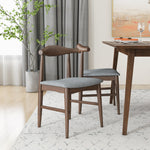 Alpine Large Walnut Dining Set - 4 Winston Gray Chairs | MidinMod | TX | Best Furniture stores in Houston