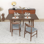 Alpine Large Walnut Dining Set - 4 Winston Gray Chairs | MidinMod | TX | Best Furniture stores in Houston