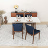 Dining Set, Alpine Large White Table with 4 Virginia Dark Blue Chairs | Mid in Mod | Houston TX | Best Furniture stores in Houston