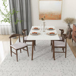 Alpine Large White Dining Set - 4 Winston Beige Chairs | MidinMod | TX | Best Furniture stores in Houston