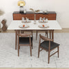 Alpine Large White Dining Set - 4 Winston Black Leather Chairs | MidinMod | TX | Best Furniture stores in Houston
