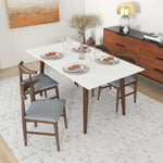 Alpine Large White Dining Set - 4 Winston Gray Chairs | MidinMod | TX | Best Furniture stores in Houston