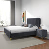 Angela Queen Size Grey Velvet Platform Bed  | MidinMod | Houston TX | Best Furniture stores in Houston