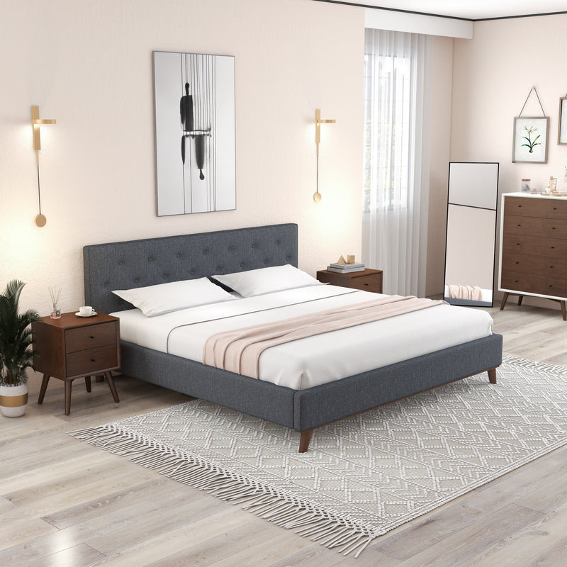 Ashton King Size Dark Grey Platform Bed  | MidinMod | Houston TX | Best Furniture stores in Houston