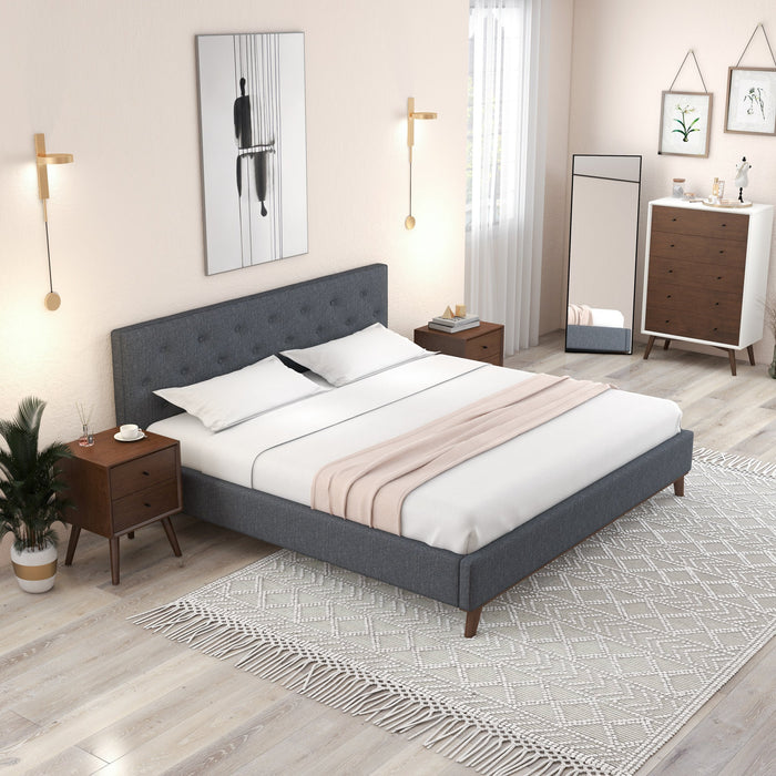 Ashton King Size Dark Grey Platform Bed  | MidinMod | Houston TX | Best Furniture stores in Houston
