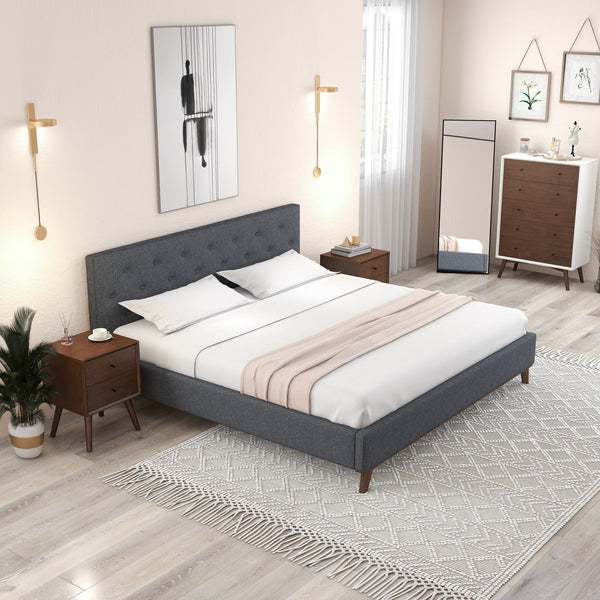 Ashton King Dark Grey Bed - MidinMod