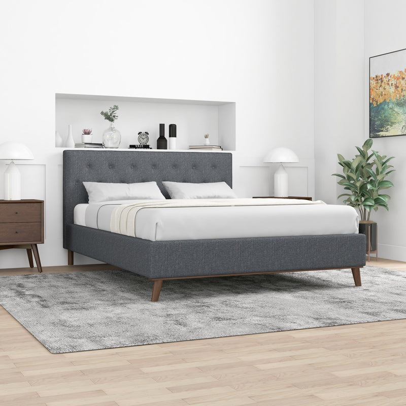 Ashton Queen Size Dark Gray Platform Bed  | MidinMod | Houston TX | Best Furniture stores in Houston