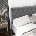 Beverly Platform Bed (Queen - Dark Grey Velvet)