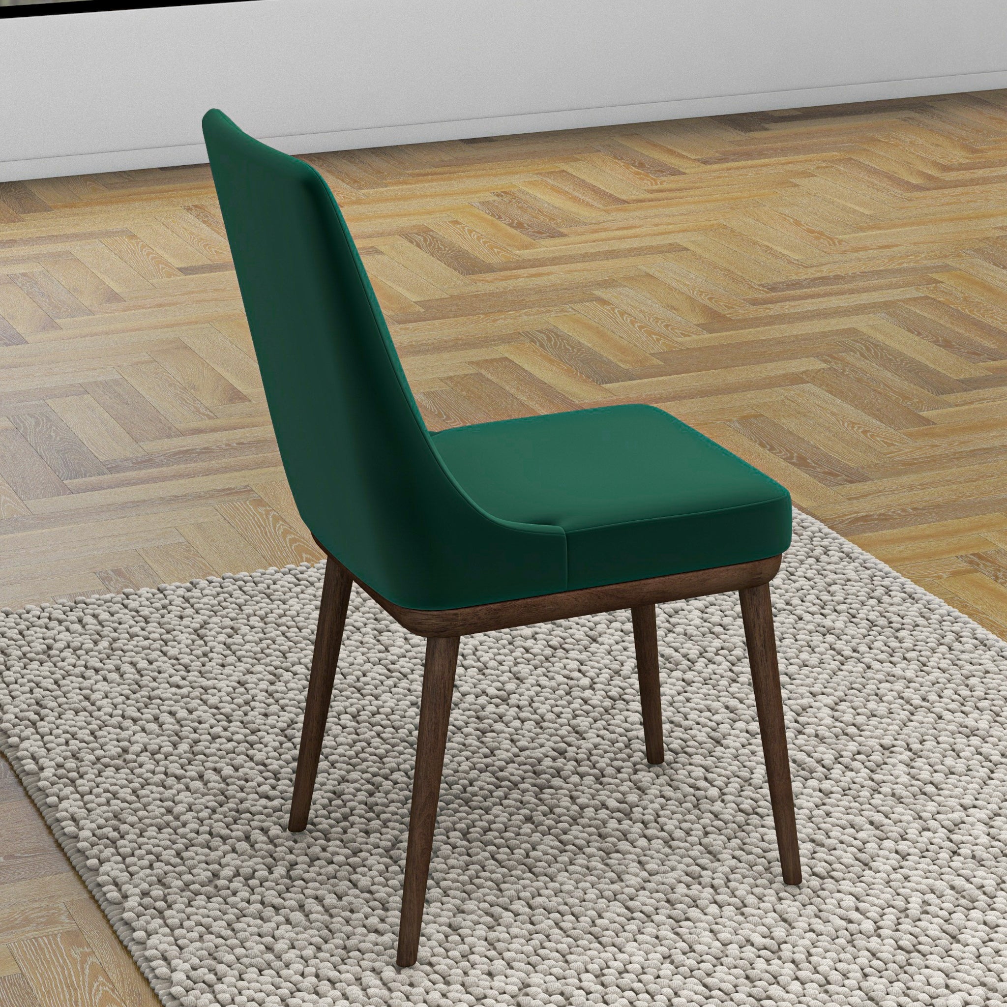 Brighton Dining Chair Emerald Green Velvet Set of 2 - MidinMod