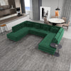 Caleb Corner Sofa - Dark Green Velvet U Shape | MidinMod | TX | Best Furniture stores in Houston