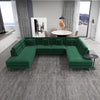 Caleb Corner Sofa - Dark Green Velvet U Shape | MidinMod | TX | Best Furniture stores in Houston