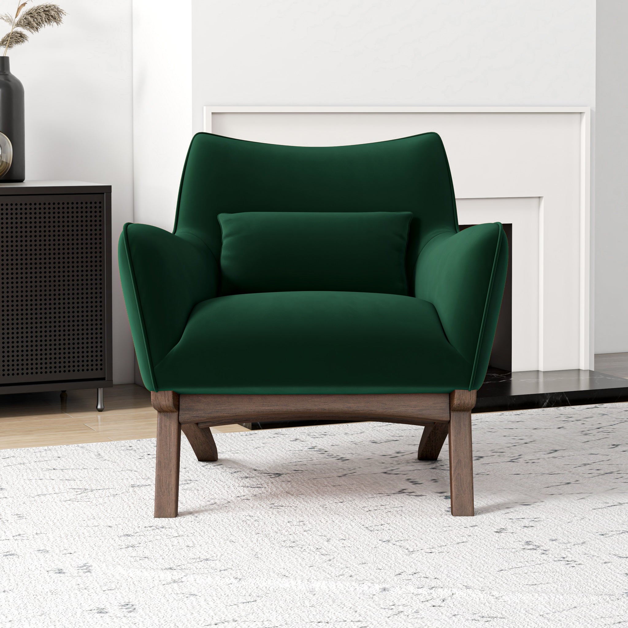 Casper Dark Green Velvet Lounge Chair - MidinMod