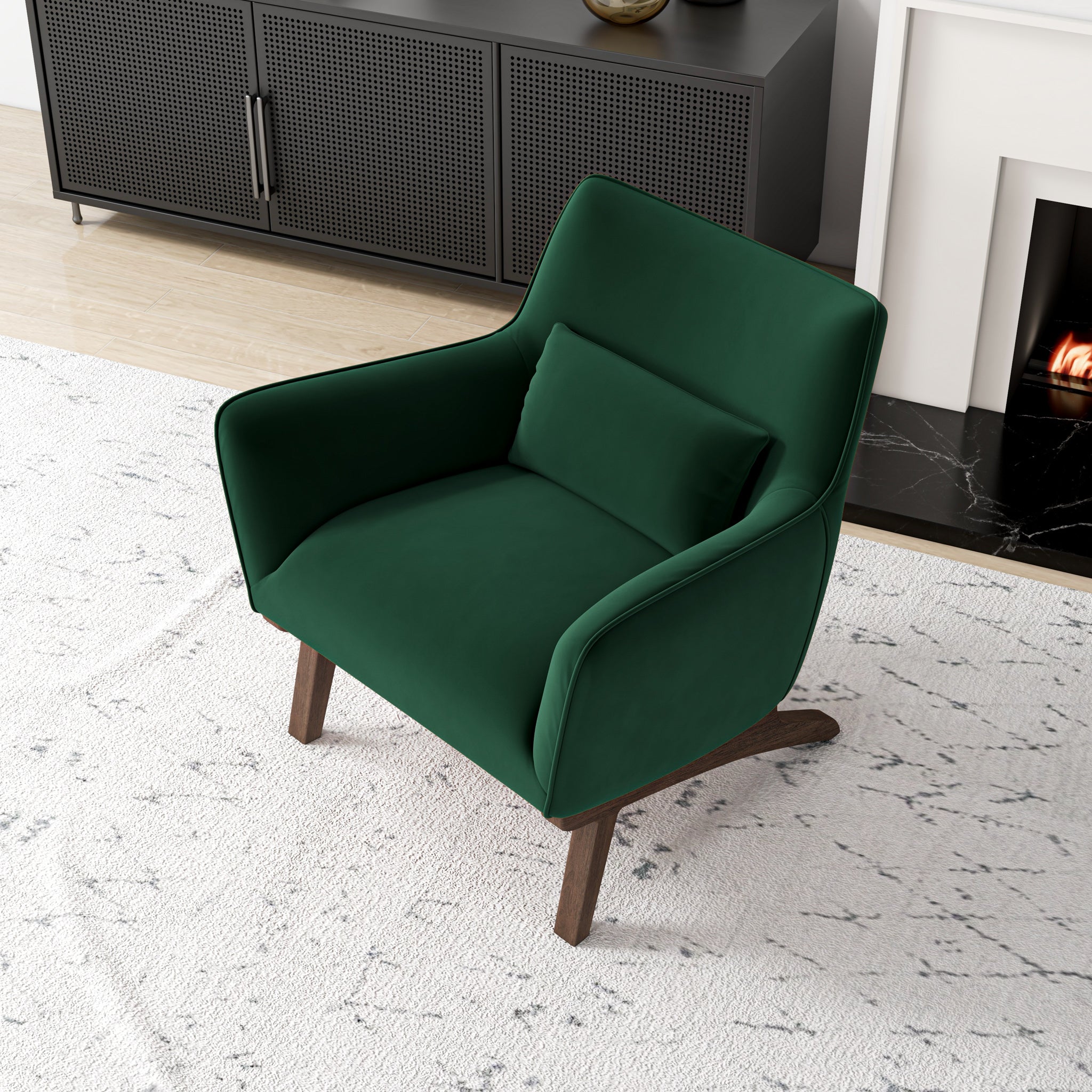 Casper Dark Green Velvet Lounge Chair - MidinMod