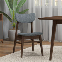 Adira Large Walnut Dining Set - 4 Collins Grey  Chairs | MidinMod | TX | Best Furniture stores in Houston
