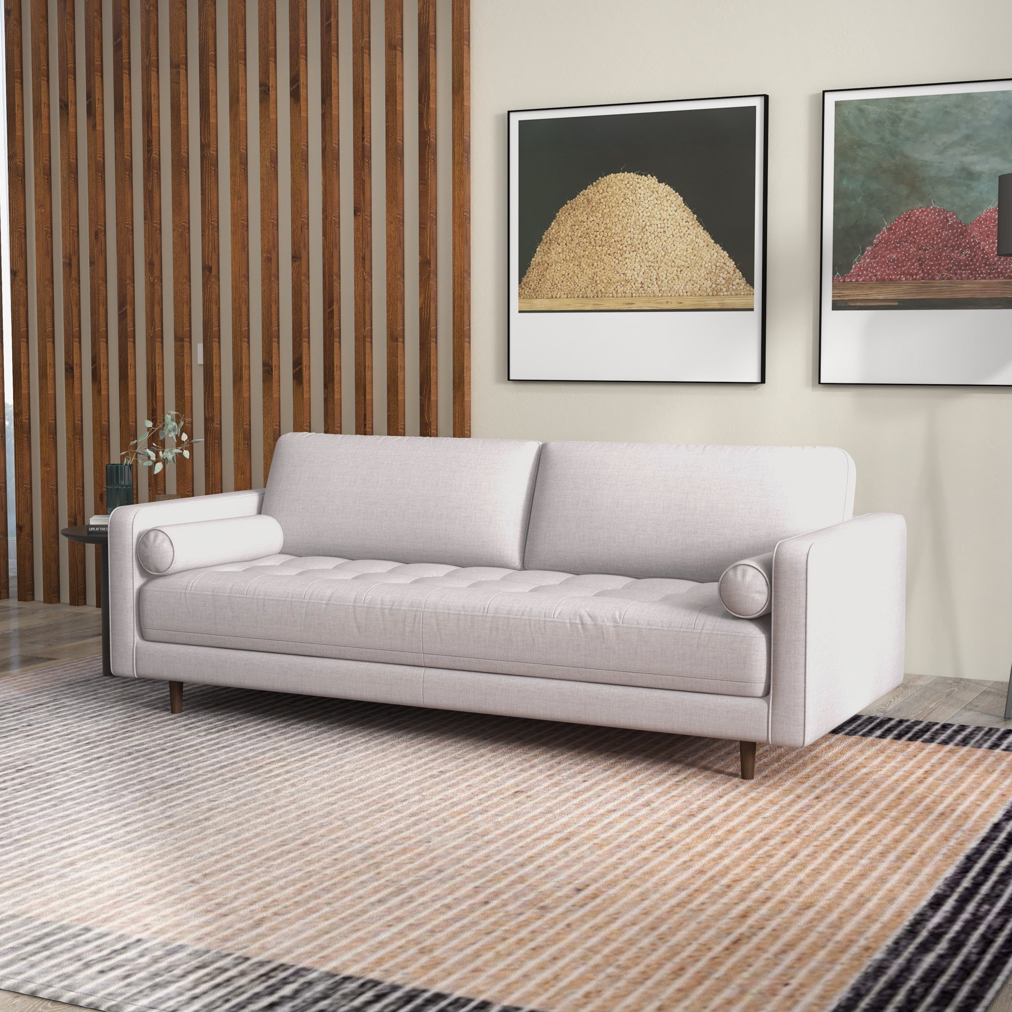 Mid century cheap beige sofa