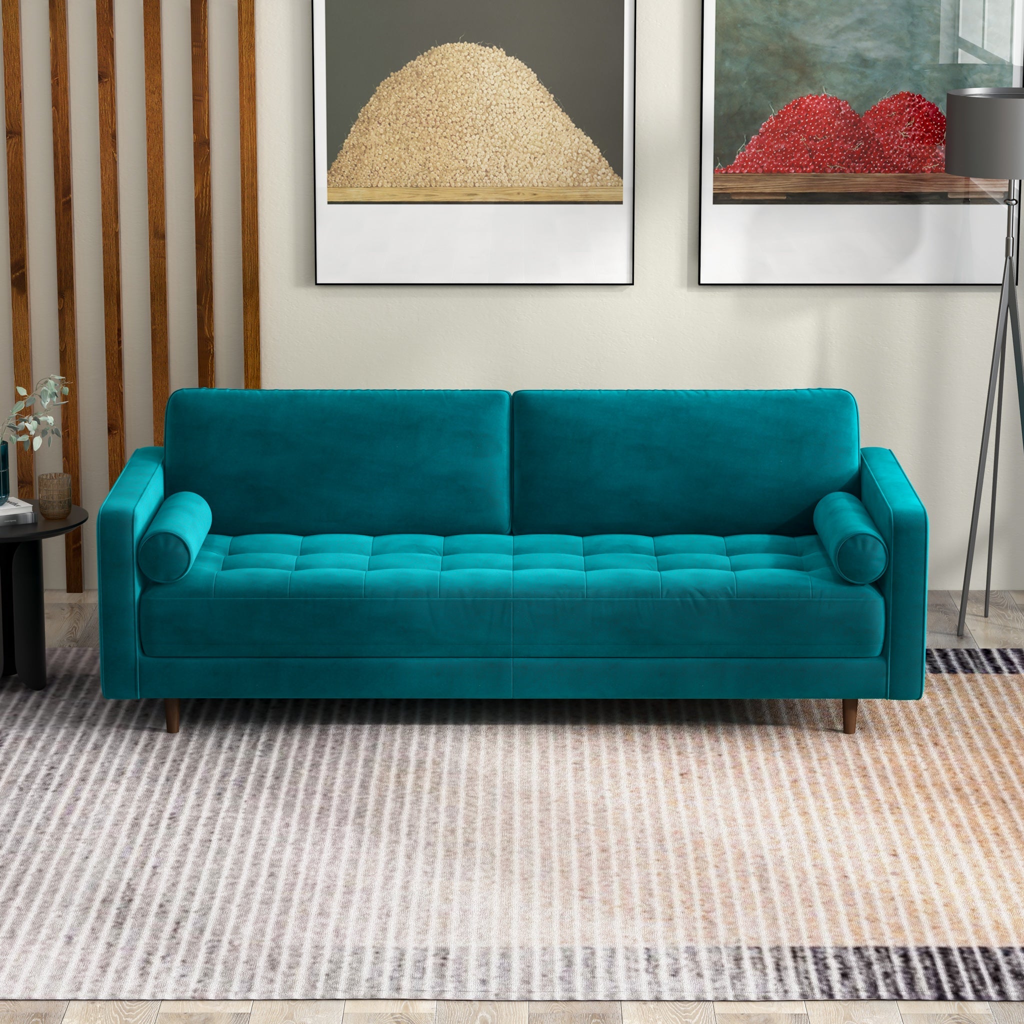 Daphne Teal Velvet Sofa - MidinMod
