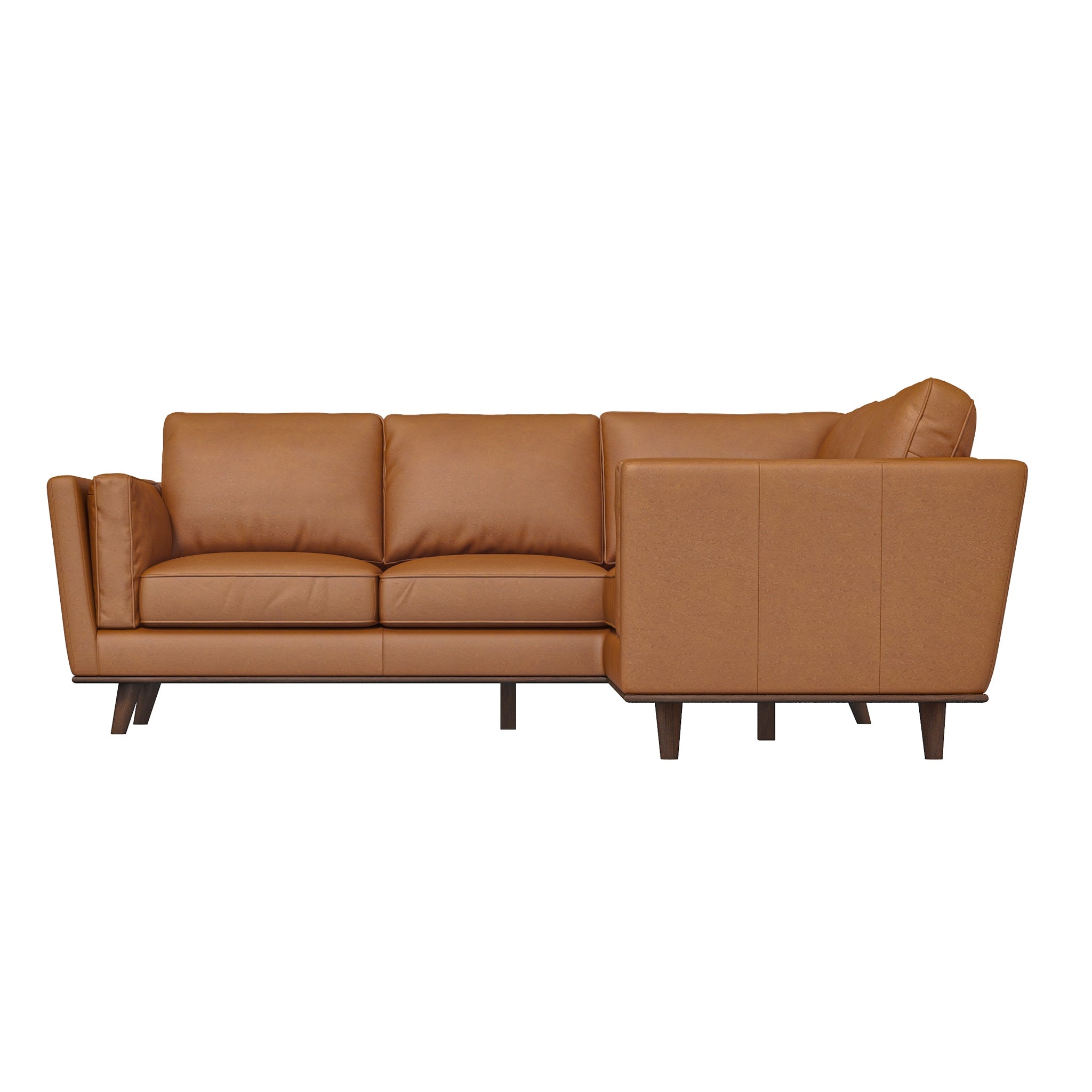Ernest Tan Leather Corner Sofa - MidinMod