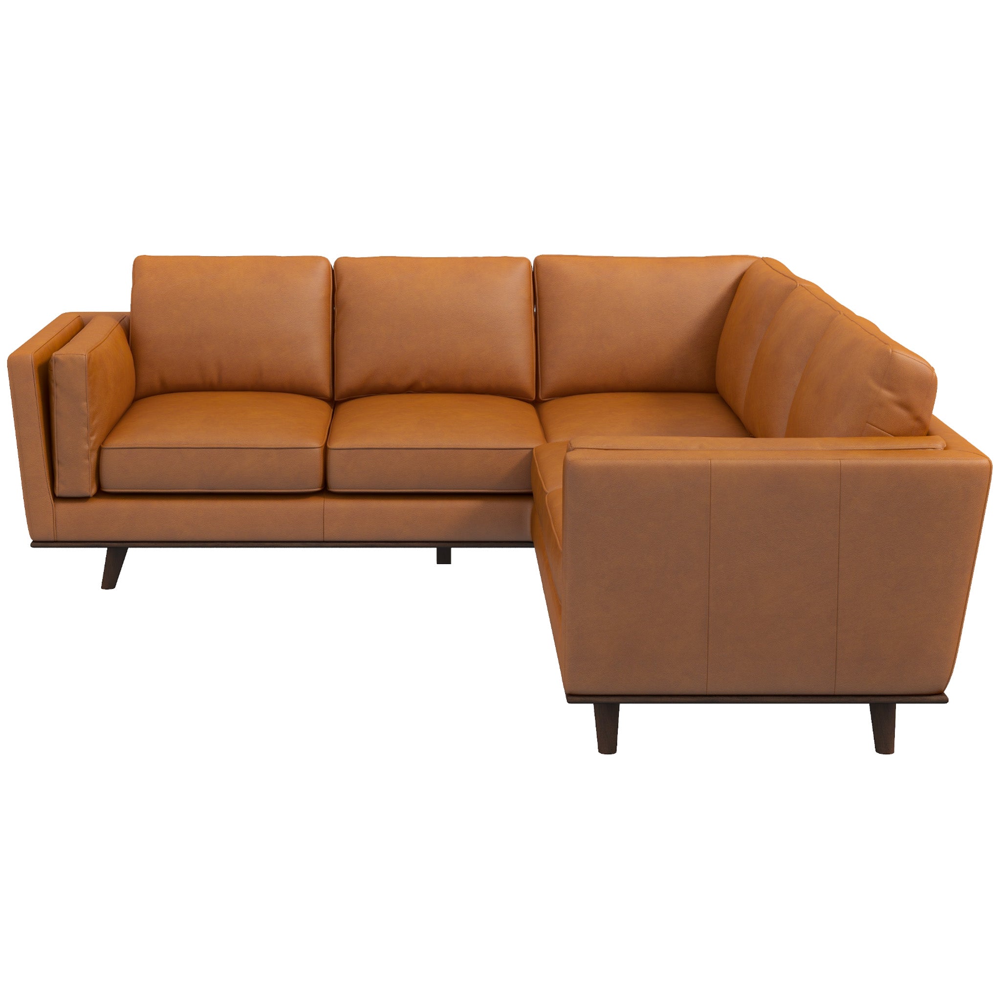 Ernest Tan Leather Corner Sofa - MidinMod