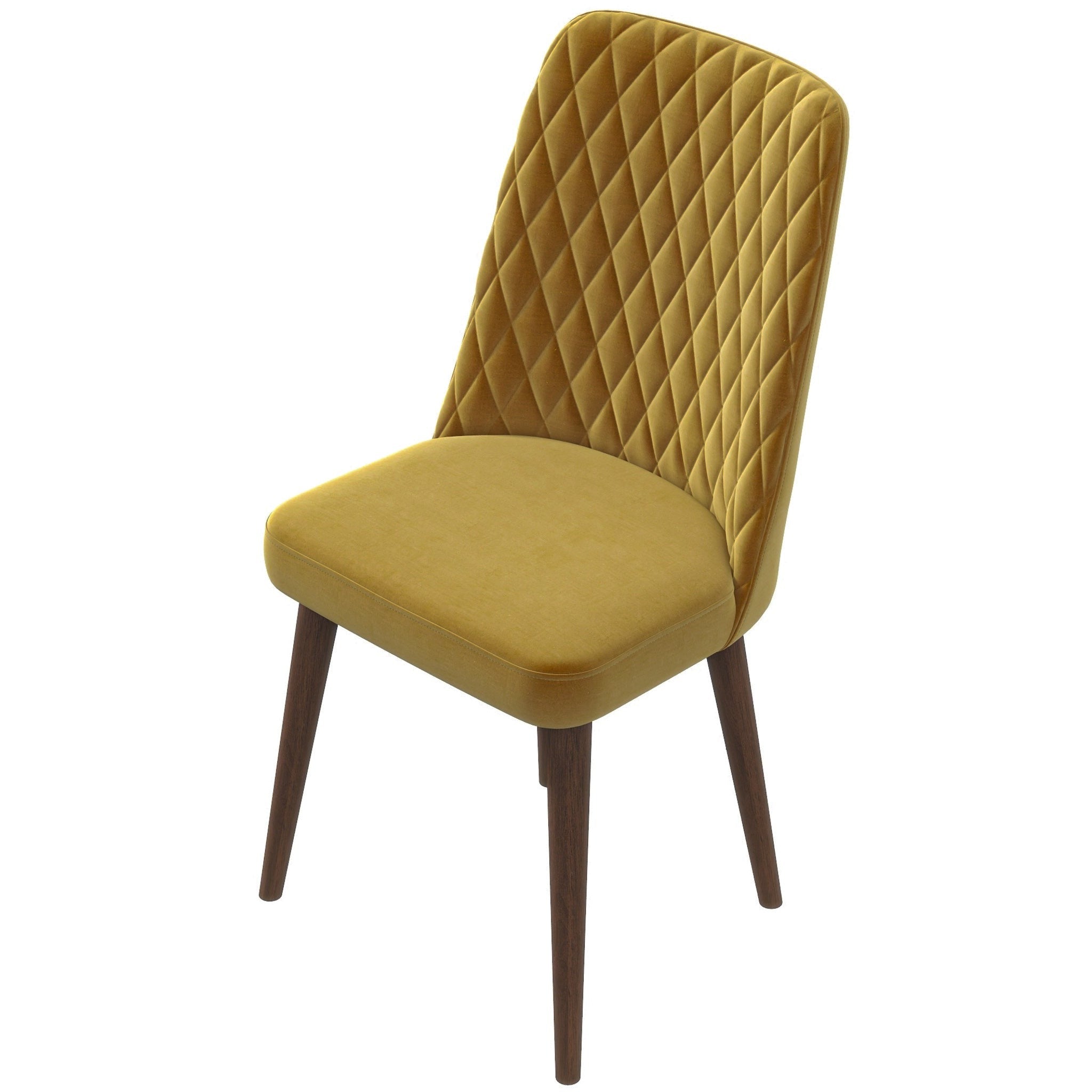 Evette Mid Century Modern Gold Dining Chair Set of 2 - MidinMod