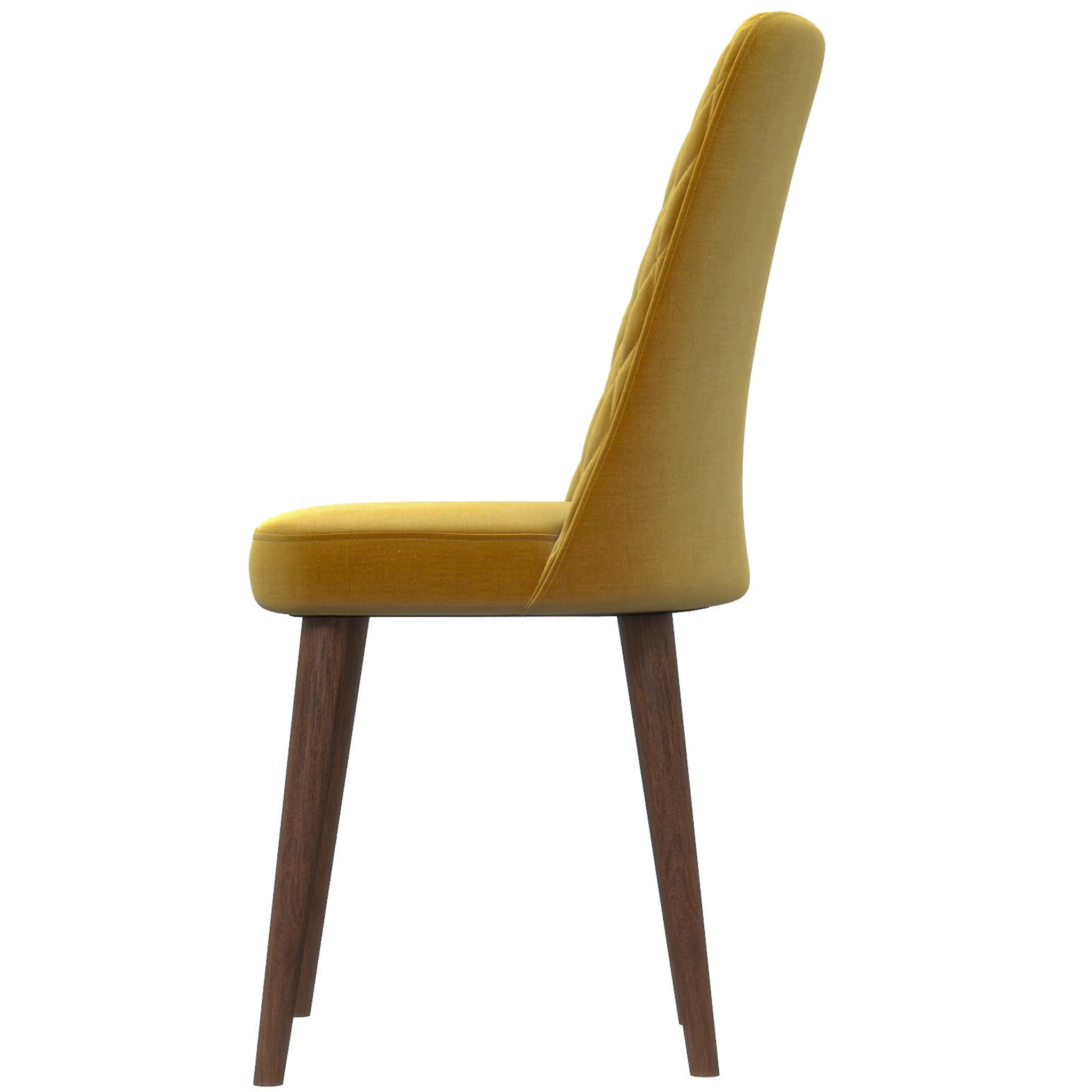 Evette Mid Century Modern Gold Dining Chair Set of 2 - MidinMod