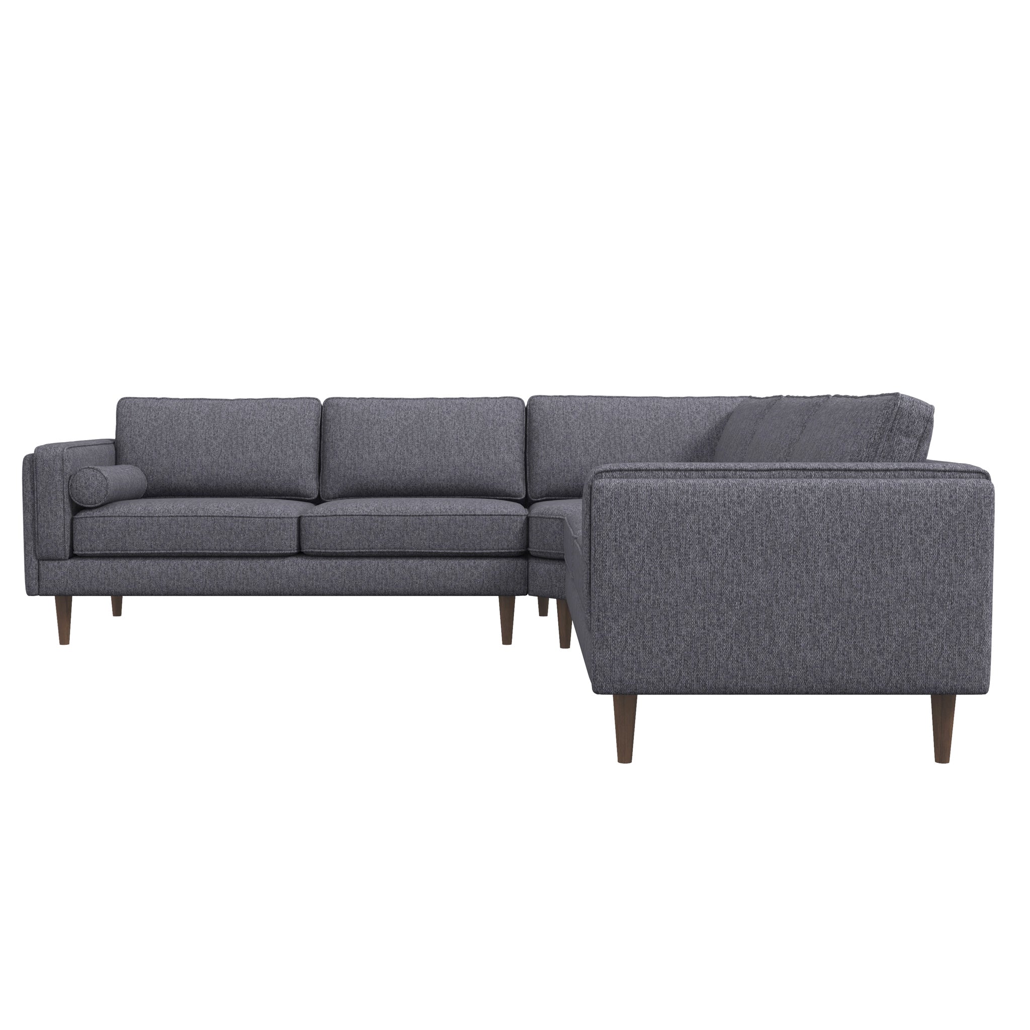 Fordham Dark Grey Fabric Symmetrical Corner Sofa - MidinMod