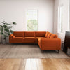 Fordham Corner Sofa - Orange Velvet | MidinMod | Houston TX | Best Furniture stores in Houston