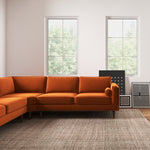Fordham Corner Sofa - Orange Velvet | MidinMod | Houston TX | Best Furniture stores in Houston