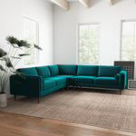Fordham Corner Sofa - Teal Velvet | MidinMod | Houston TX | Best Furniture stores in Houston