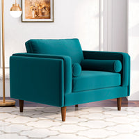 Fordham Teal Velvet Lounge Chair