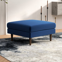 Fordham Ottoman (Blue Velvet) - MidinMod Houston Tx Mid Century Furniture Store - Ottoman 2