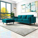 Fordham Ottoman - Teal Velvet | MidinMod | Houston TX | Best Furniture stores in Houston