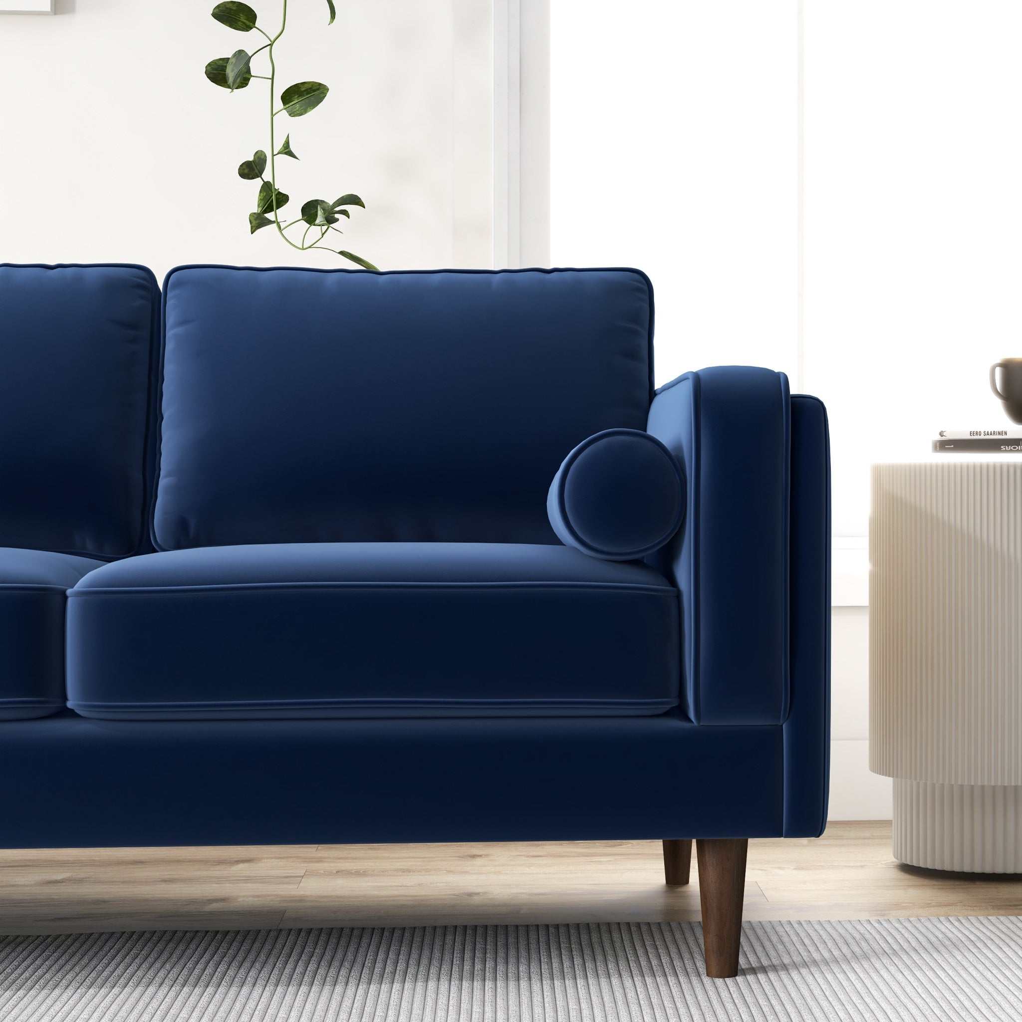 Fordham Navy Blue Velvet Sofa - MidinMod
