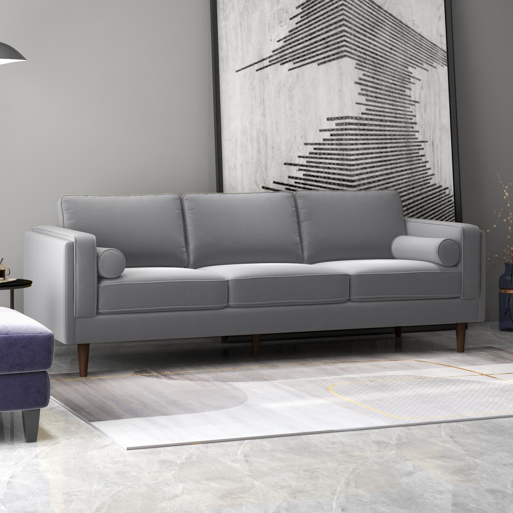 Grey 2025 velvet sofa