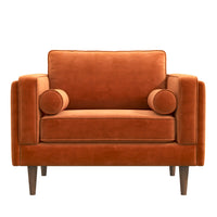 Fordham Burnt Orange Velvet Lounge Chair  | MidinMod | Houston TX | Best Furniture stores in Houston