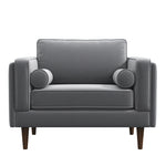 Fordham Lounge Chair (Grey Velvet) | Mid in Mod | Houston TX | Best Furniture stores in Houston