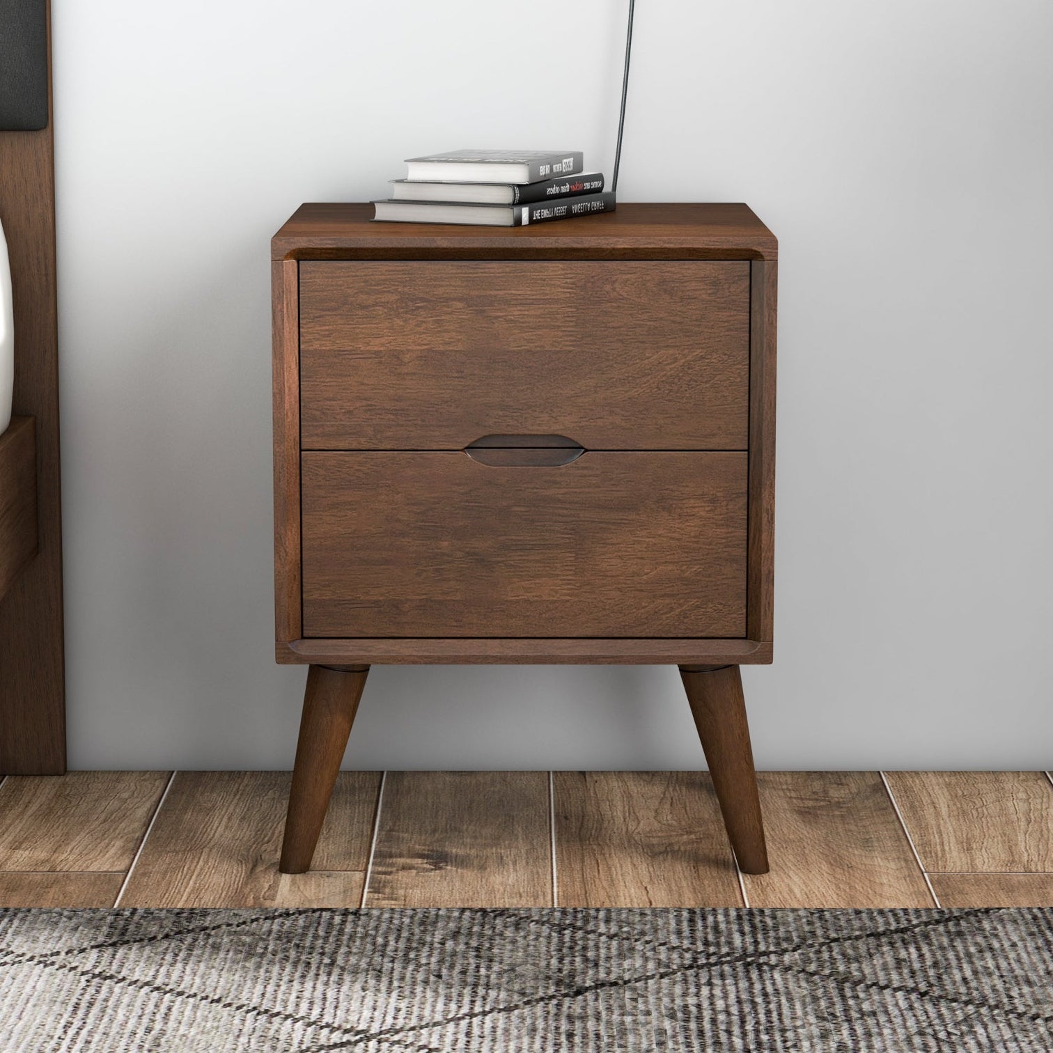 Grace Brown Night Stand with 2 Drawers - MidinMod