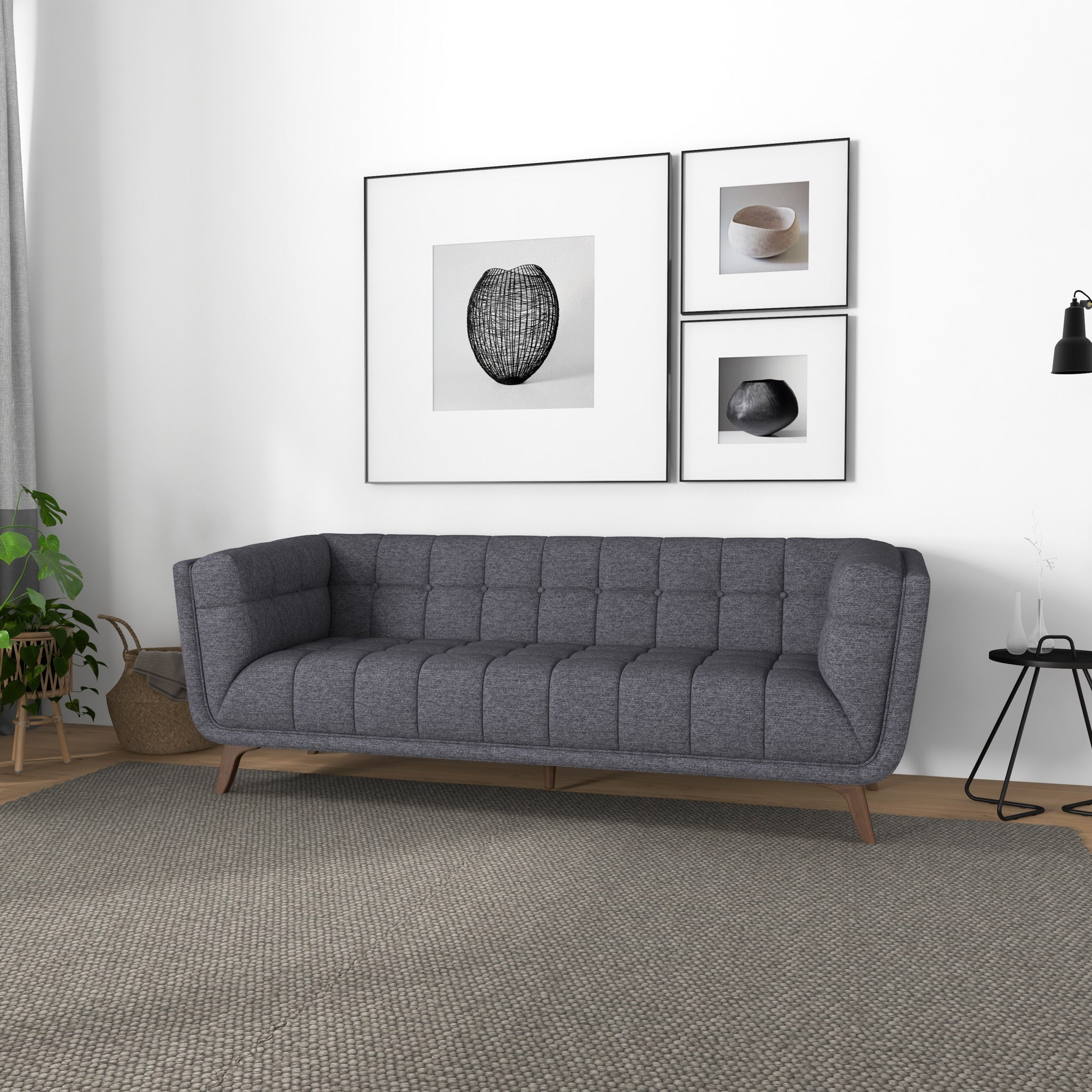 Kano Large Seaside Gray Fabric Sofa - MidinMod