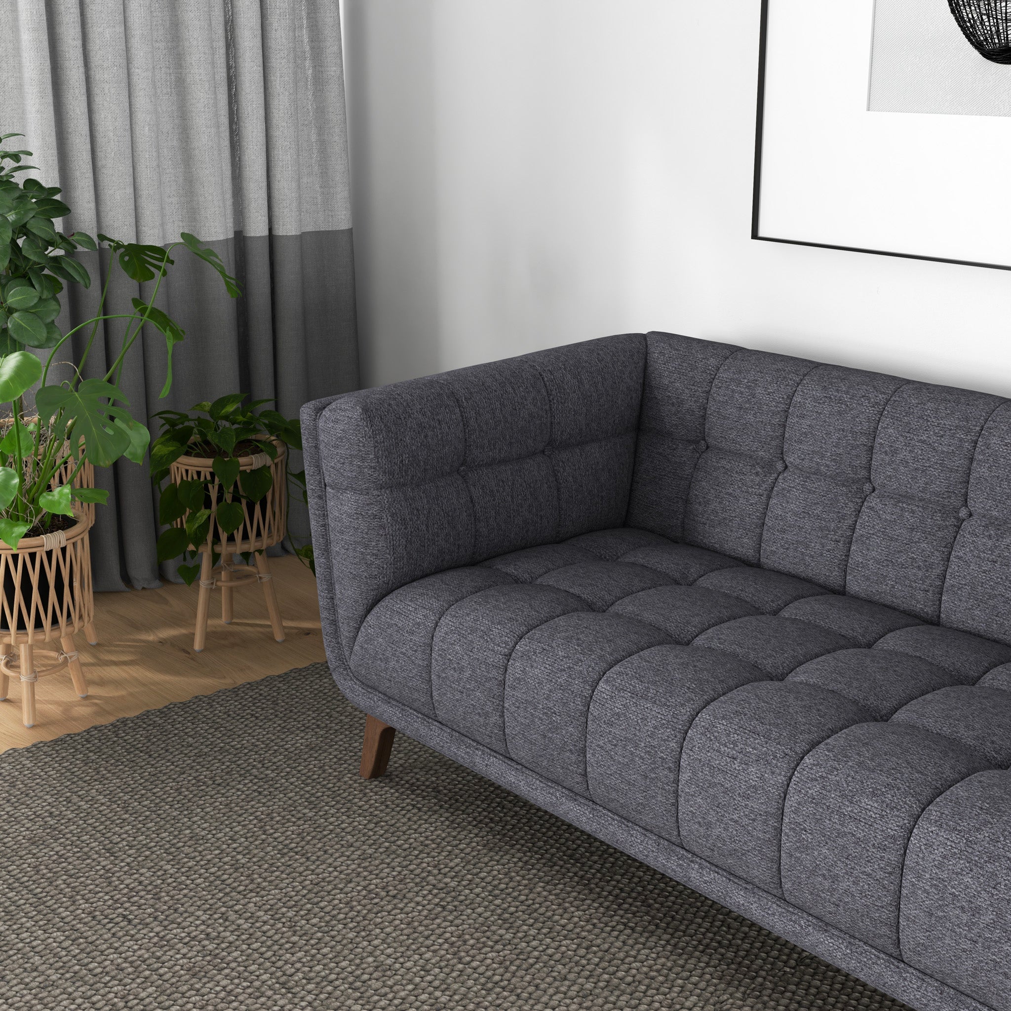 Kano Large Seaside Gray Fabric Sofa - MidinMod