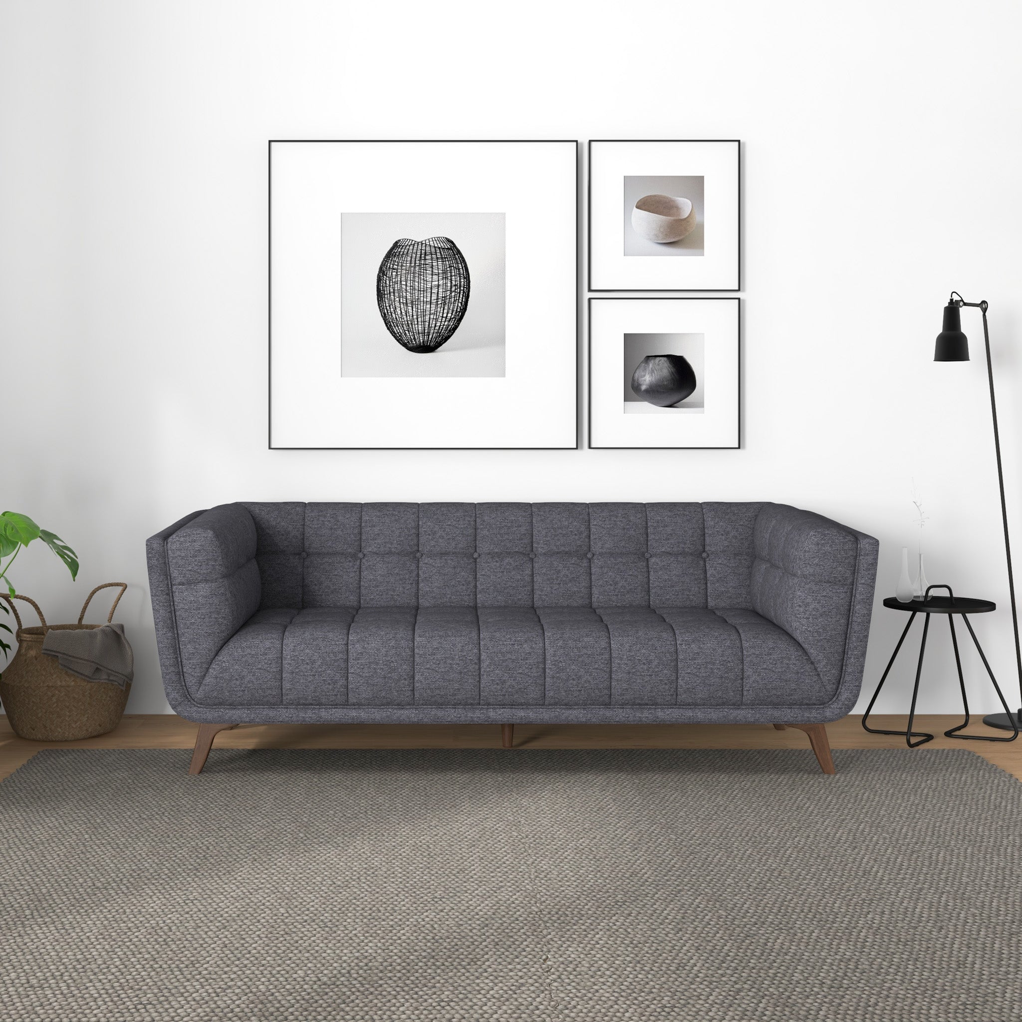 Kano Large Seaside Gray Fabric Sofa - MidinMod