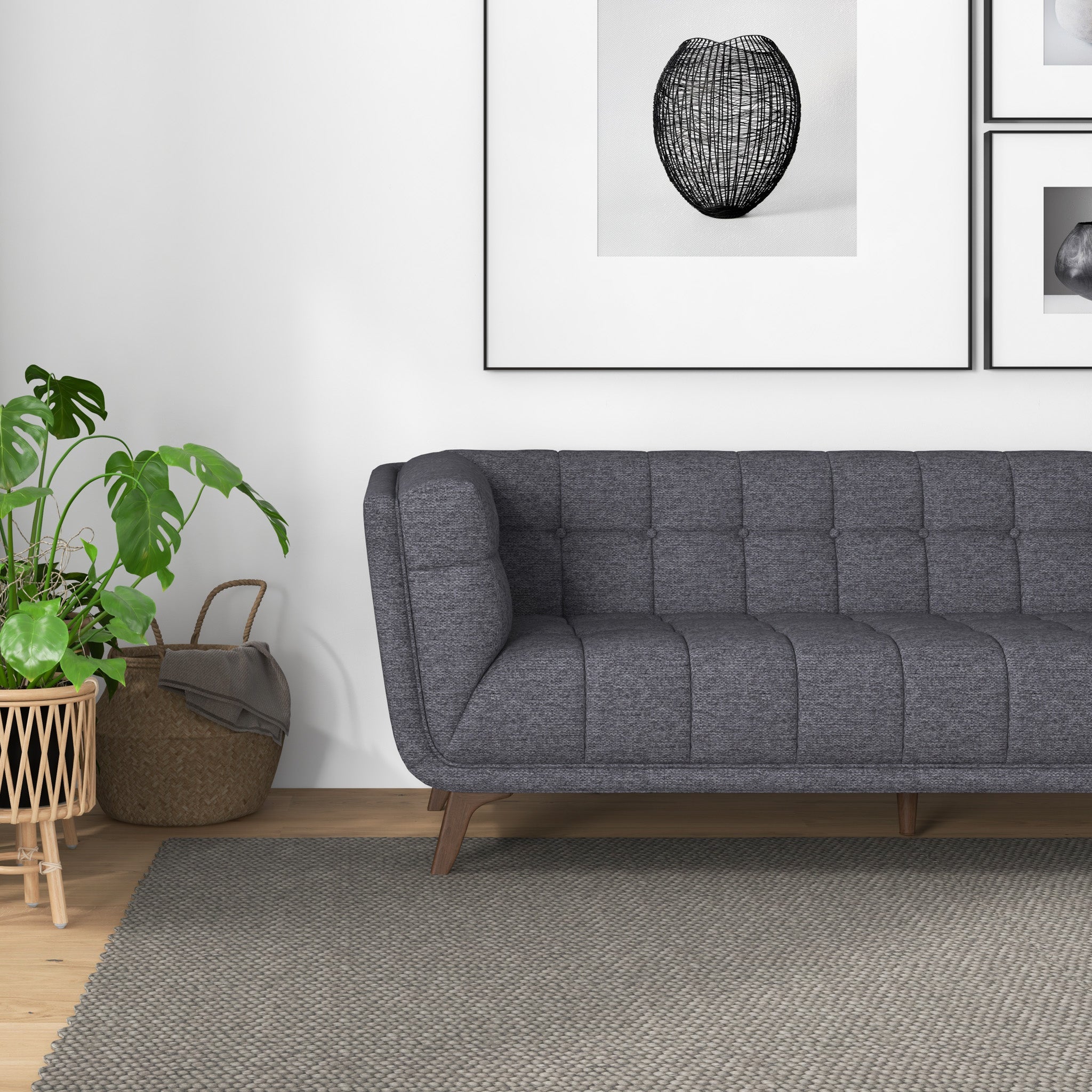 Kano Large Seaside Gray Fabric Sofa - MidinMod