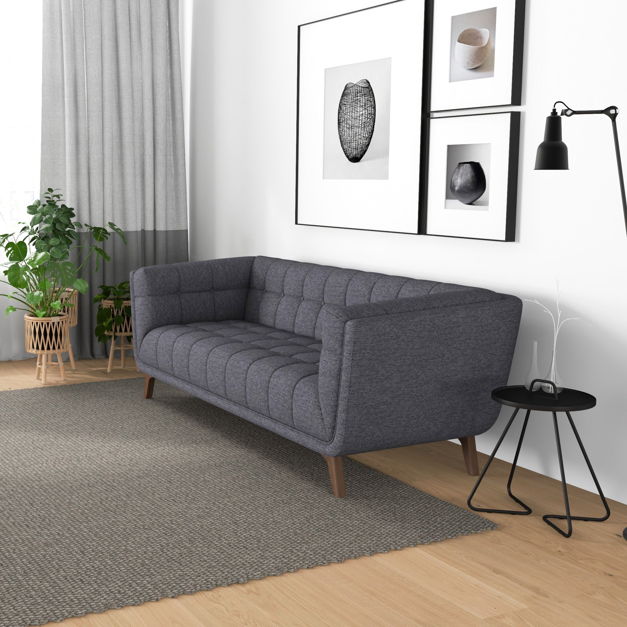 Kano Large Seaside Gray Fabric Sofa - MidinMod