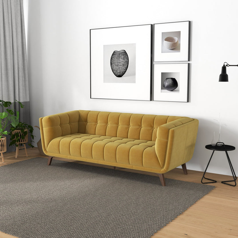 Kano Large Gold Velvet Sofa | Mid in Mod | Houston TX – MidinMod