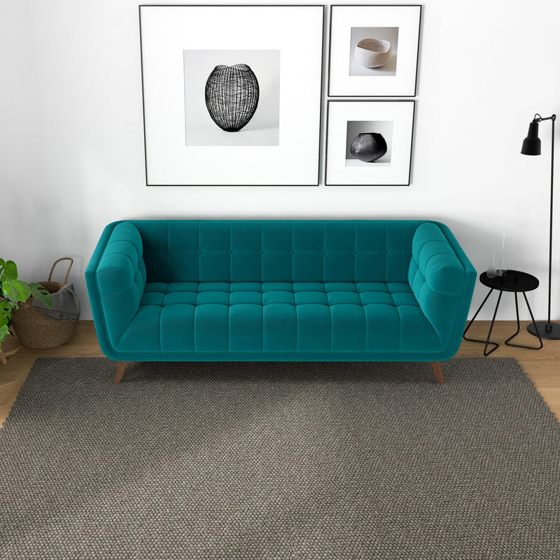 Kano Sofa  86" - Teal Velvet  | Mid in Mod | Houston TX | Best Furniture stores in Houston