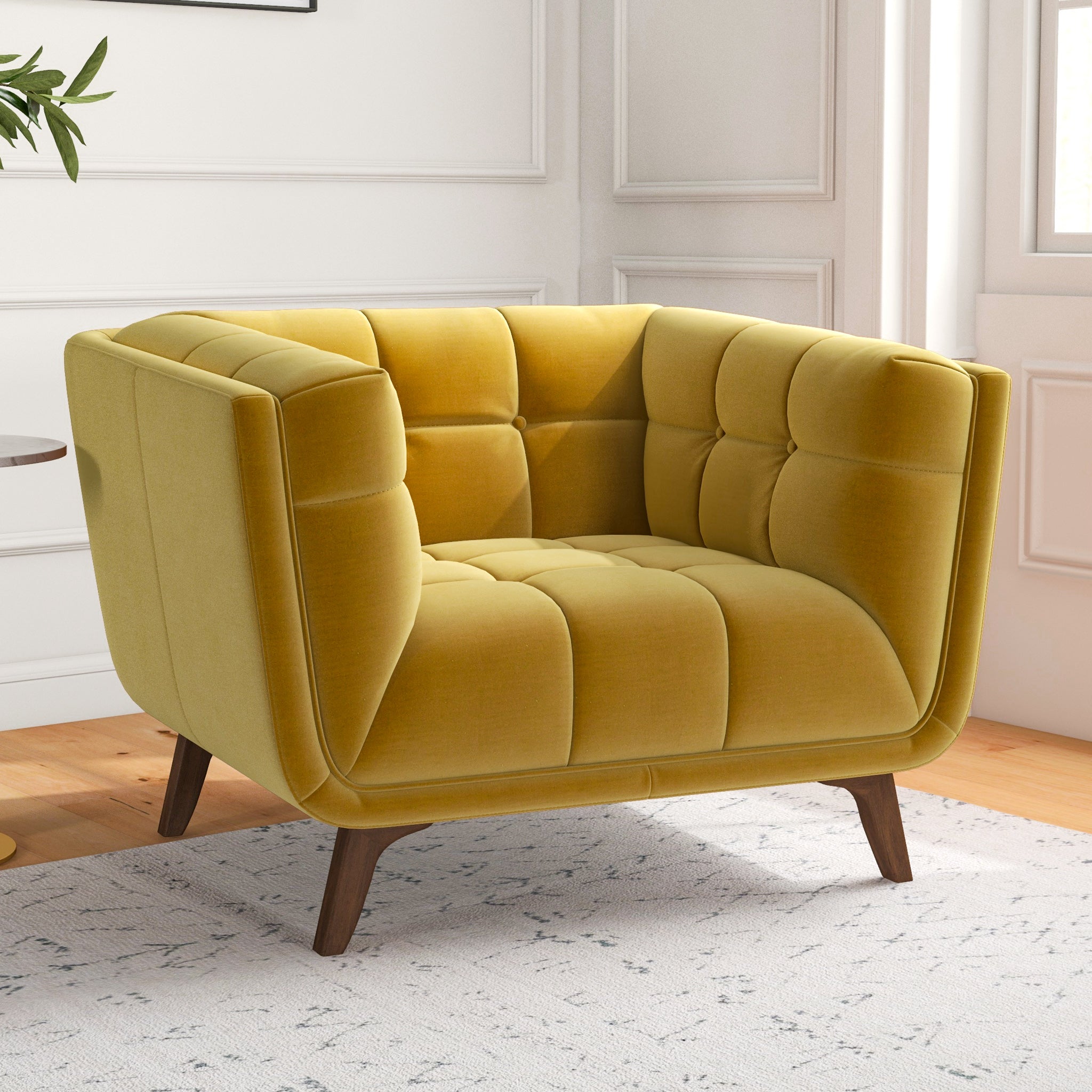 Kano Gold Velvet Lounge Chair - MidinMod