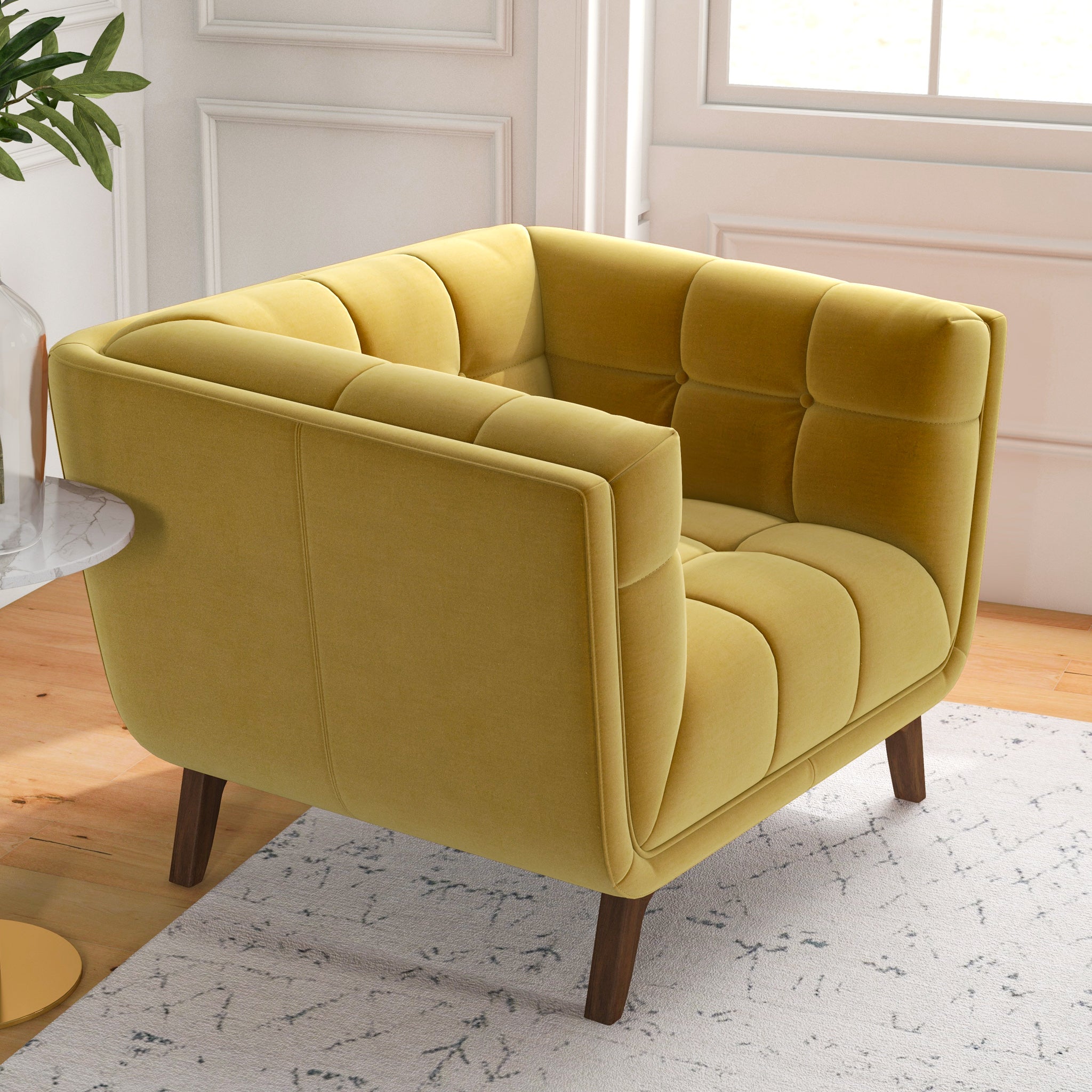 Kano Gold Velvet Lounge Chair - MidinMod