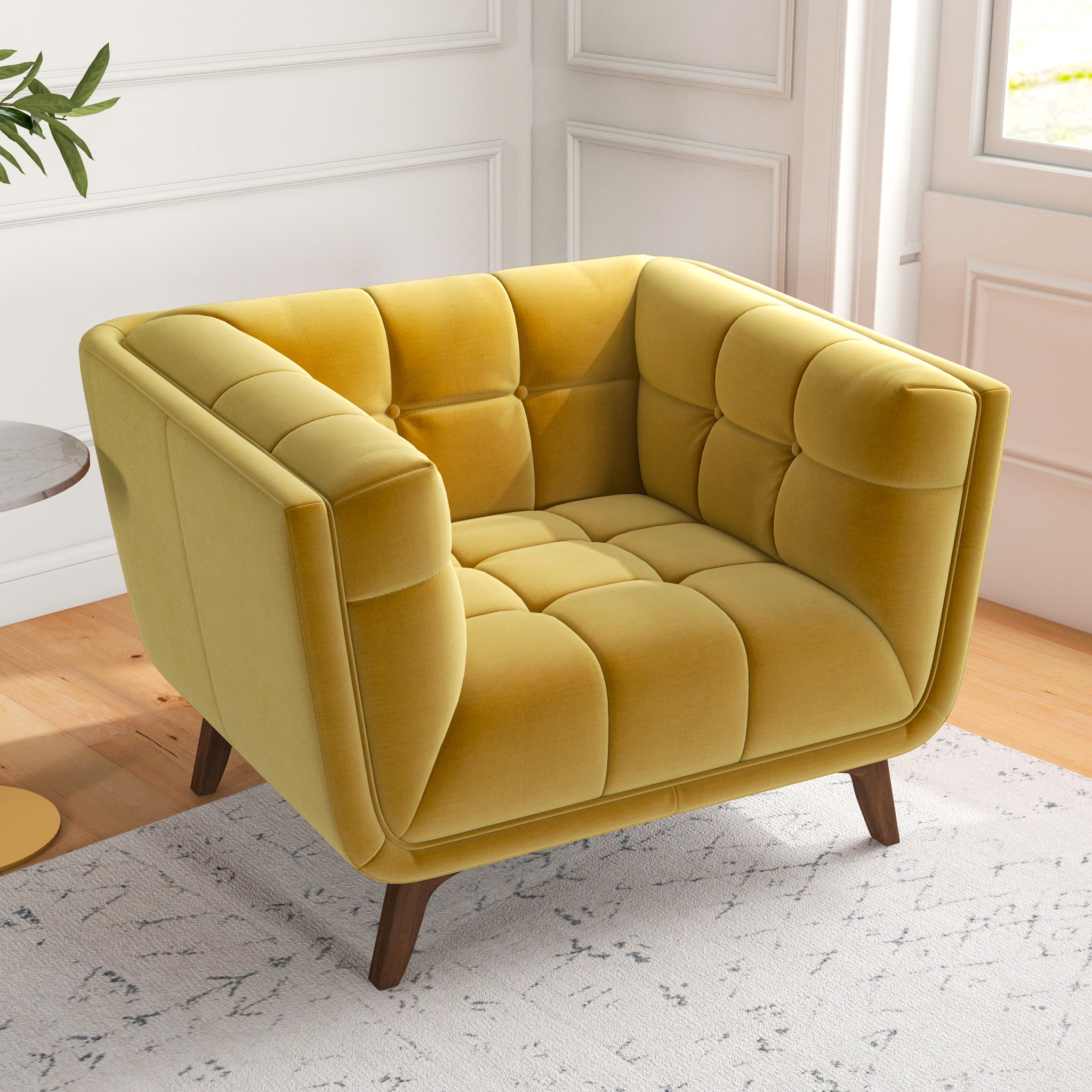 Kano Gold Velvet Lounge Chair - MidinMod