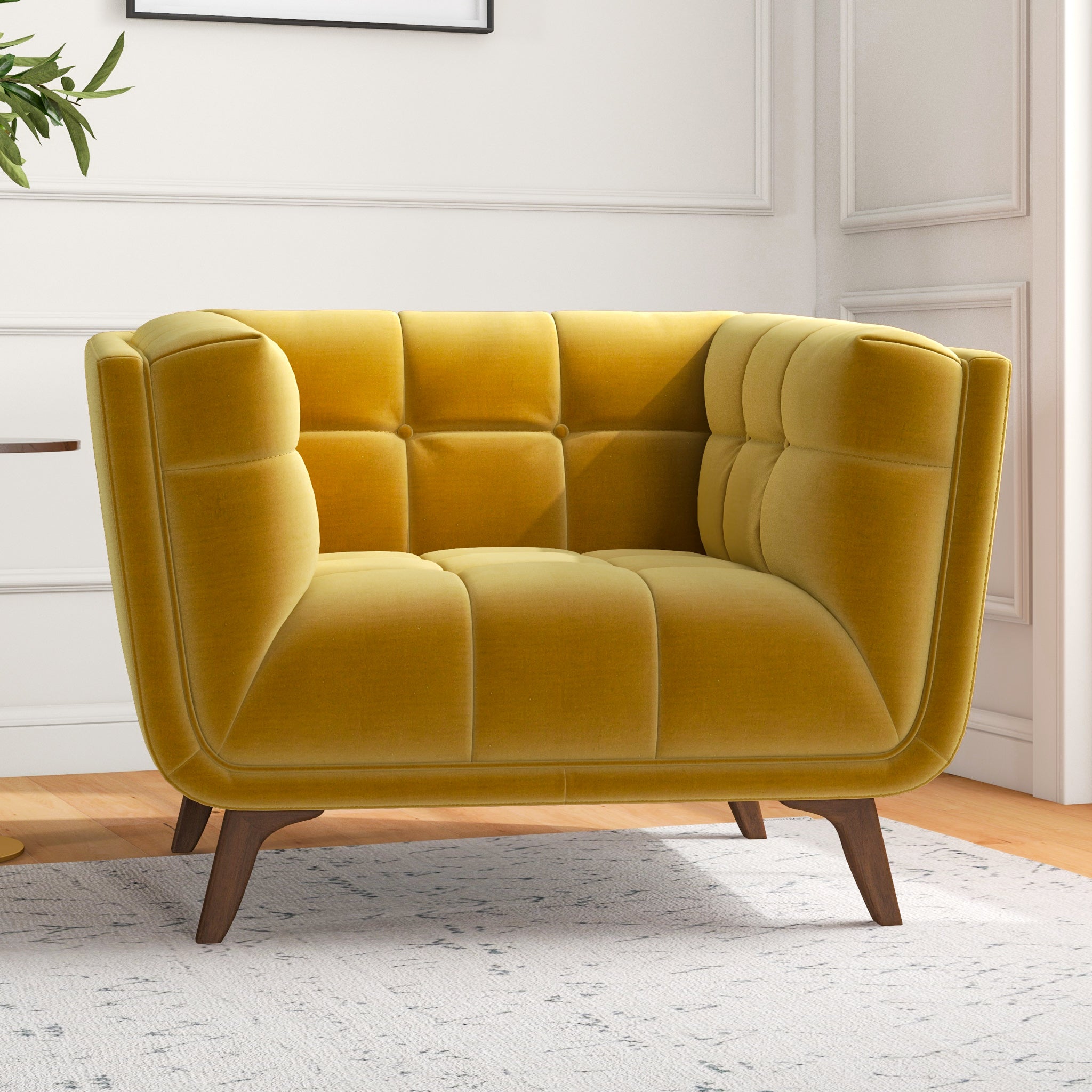 Kano Gold Velvet Lounge Chair - MidinMod